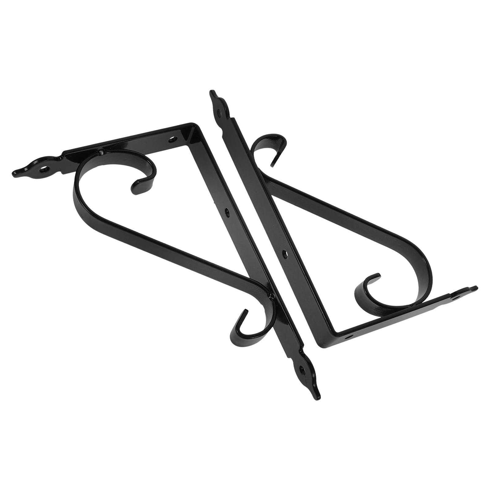 Yardwe Black Wall Shelf Brackets 2 Sets - Heavy Duty Support for Kitchen, Living Room, Home Storage