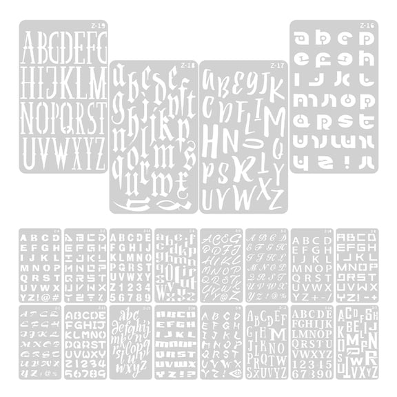 2 Sets Paper Buckle Letter Template 17.80X10.00X0.10CM White