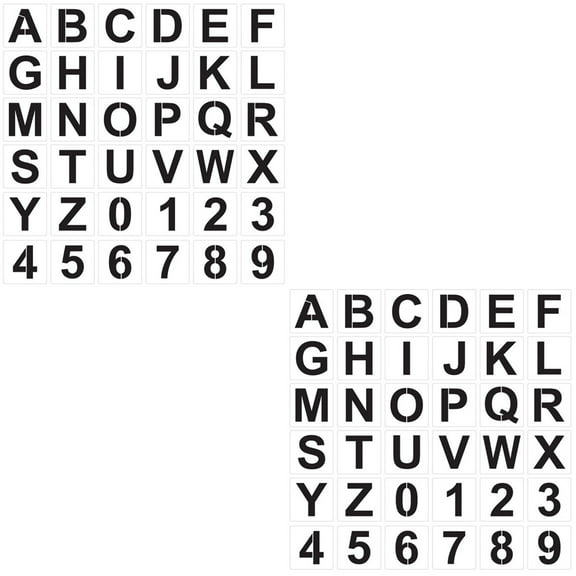 2 Sets Pattern Alphanumeric Template Fun Stencil Family and Friends Child