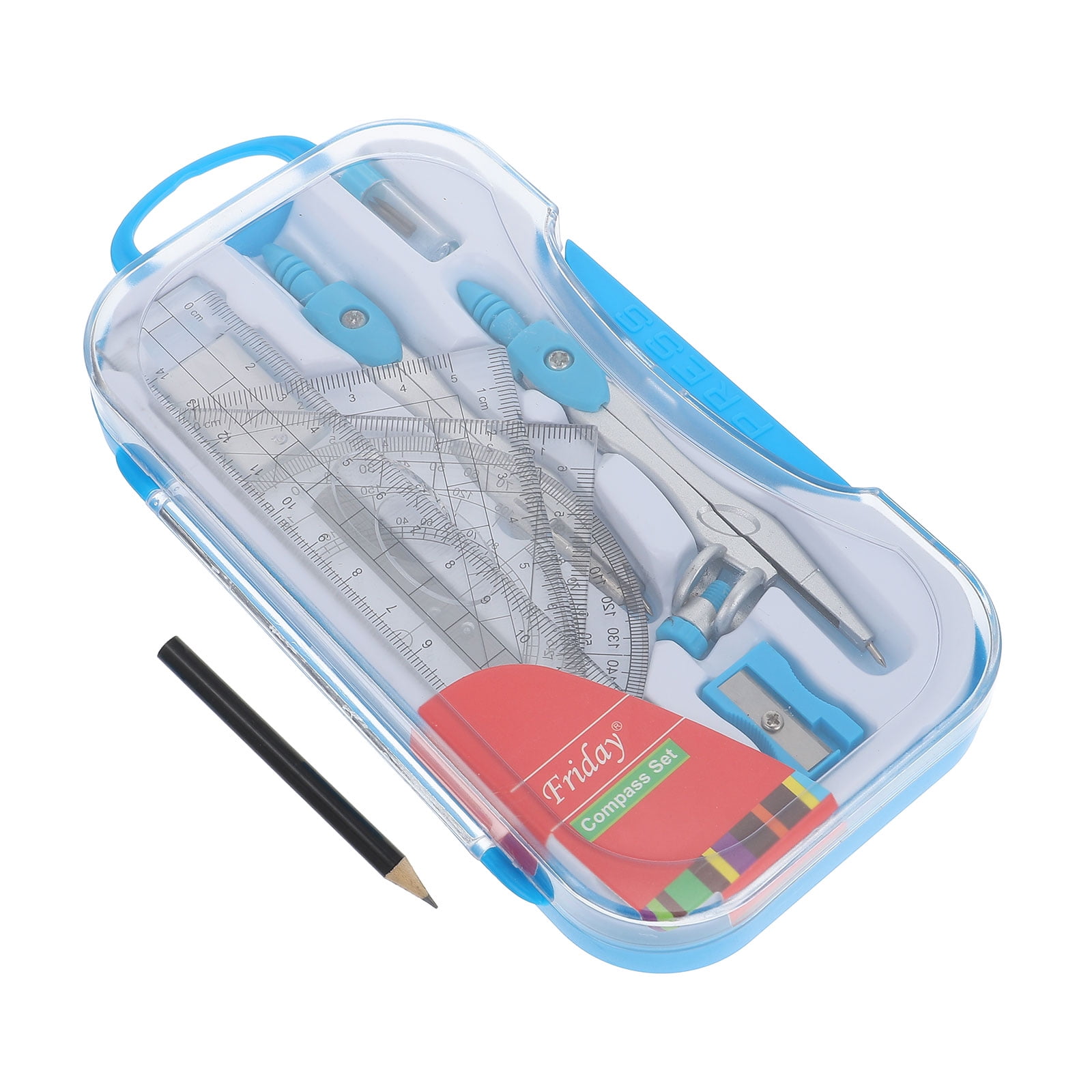 2 Sets Pencil Eraser Rulers Compasses Tool Kit Engineering Drawing Kit