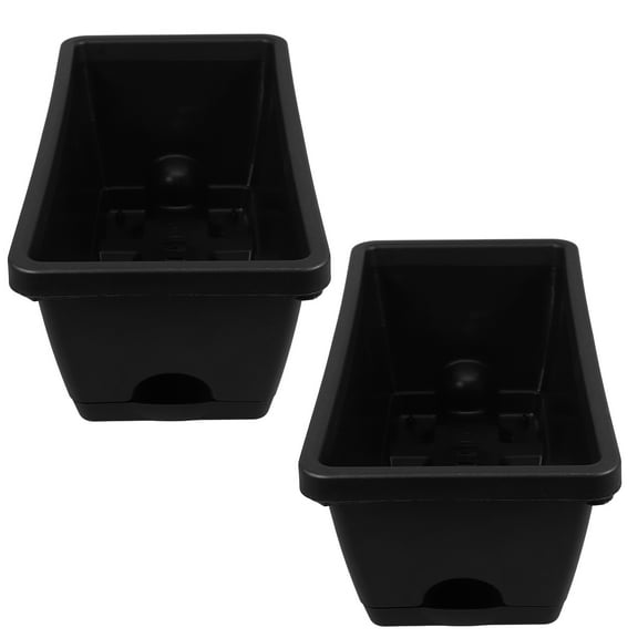 2 Sets Plastic Drainable Flower Pot Rectangular Vegetables Pot Flower Planter