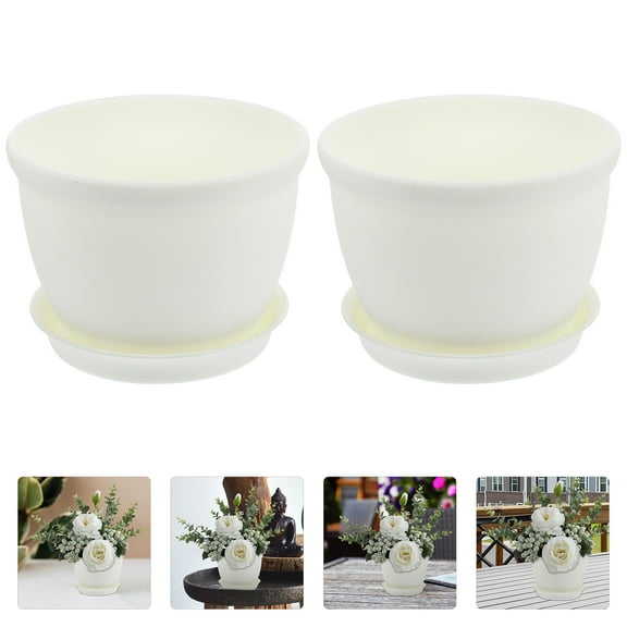2 Sets Plastic Plants Pots Orchid Plants Pots Orchid Nursery Planter Flower Pot With Saucer