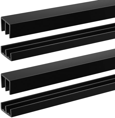 Sliding Track For Rack 2 Sets Plastic Sliding Door Track Set for Cabinet Double Rails Panel ...