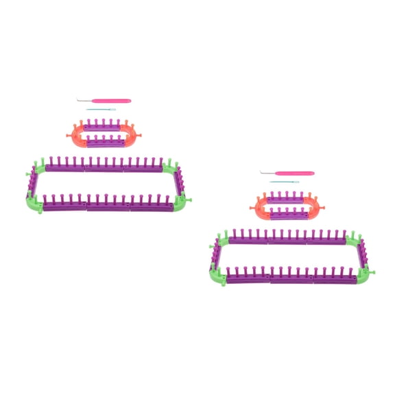 2 Sets Plastic Sweater Knitting Machine Wool Knitter Mini Crochet Tool for Handmade Craft Projects
