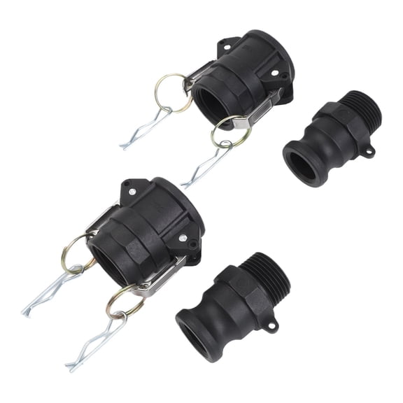 2 Sets Polypropylene Camlock Fittings Kit Type D And F 1In 1.2in 1.5in 2In Quick Connect Couplings For Water And Oil Transfer With Pumps Tanks Hoses(1 inch)