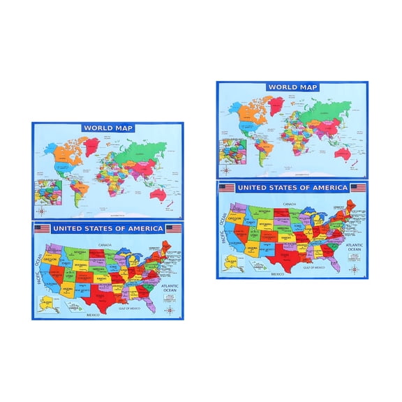 2 Sets Poster Map Hanging Travel 50.00X35.00X0.01CM