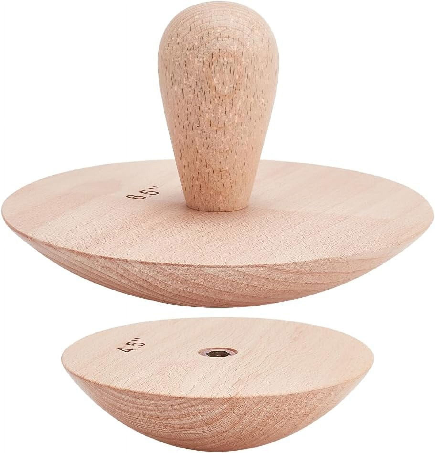 2 Sets Pottery Tool Wooden Clay Tools includ 4.5/6.5 Inch Beech Wood Ceramic Top Molds Interchangeable Handles for Making Bowls and Plates Craft DIY diy