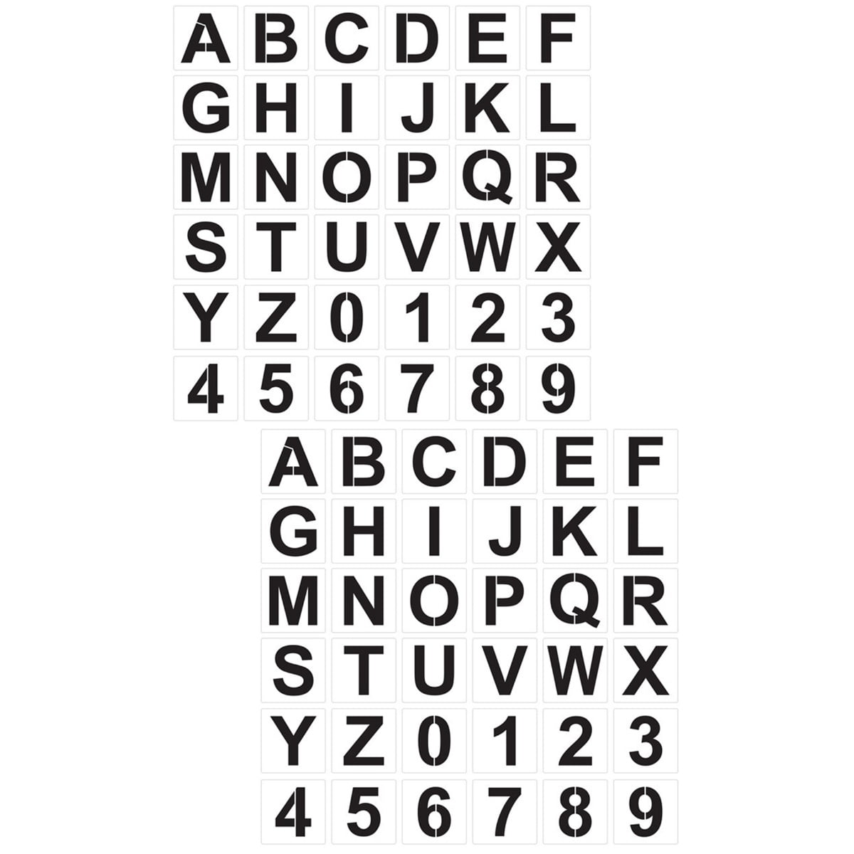2 Sets Pour Letters Alphanumeric Template Reusable Stencil Child ...