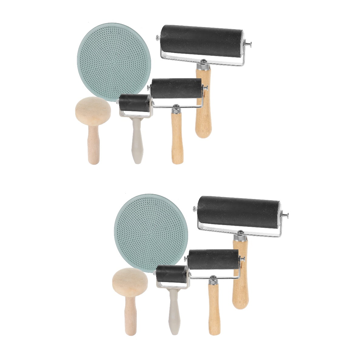 2 Sets Printmaking Brayer Ink Painting Block Stamping Brayer Professional Rubber Brayer Ink