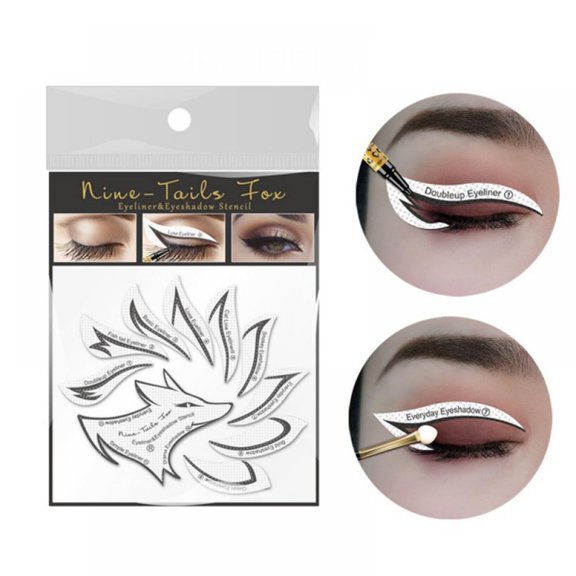 2 Sets Professional Eyeliner Stencil Eyeshadow Stamp Pads Auxiliary Makeup Learning Tool Card Beginner Beauty for Eye Artist Supplies Must Haves