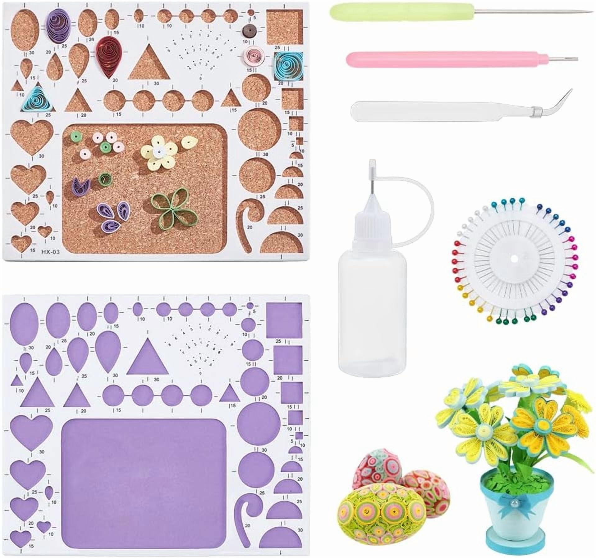 Quiling Set 2 Sets Quilling Template Board DIY Kit Geometric Shape Paper Quilling ...