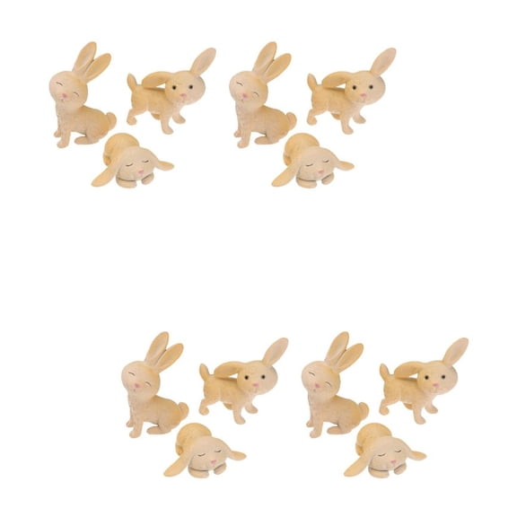2 Sets Rabbit Crafts Miniature Bunny Figurines Playroom Baby Gift Gifts Car Toys