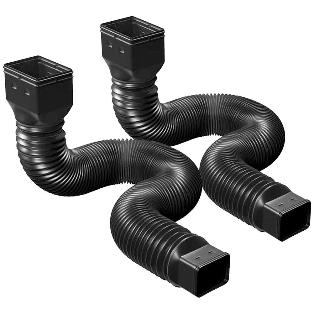 2 Sets Rain Gutter Downspout Extension Pipe Flexible Extendable