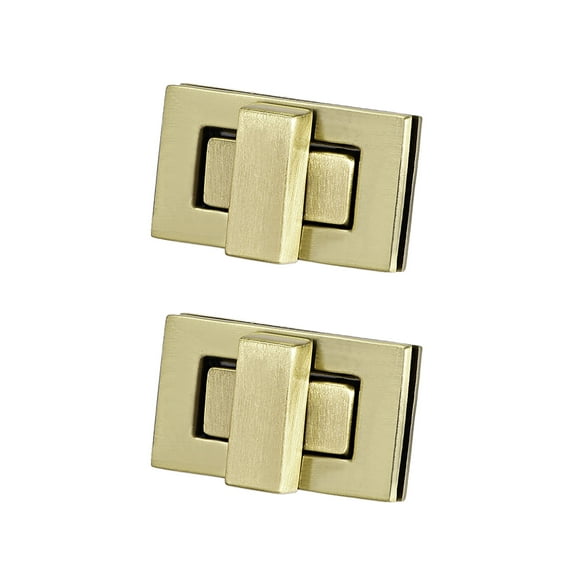 2 Sets Rectangular Purses Twist Lock 32mm x 20mm Clutches Closures for DIY Bag Making, Brussed Brass
