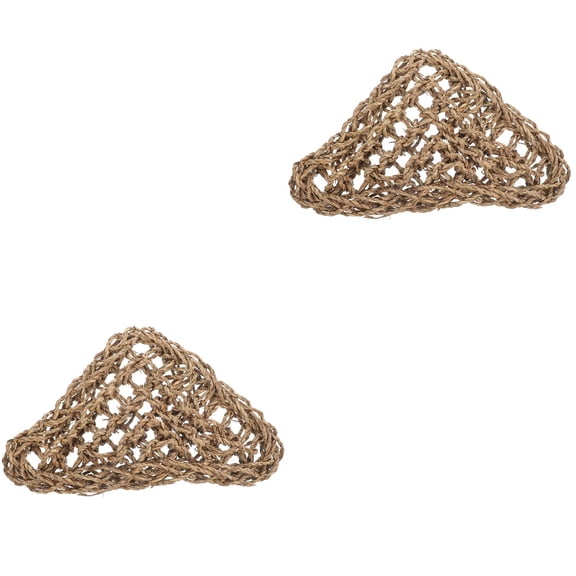 2 Sets Reptile Hammock Bearded Dragon Resting Bed Straw Model Cage Figurine Pet Supplies