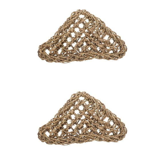 2 Sets Reptile Hammock Bearded Dragon Resting Bed Straw Model Terrarium Kit Tortoise Animals