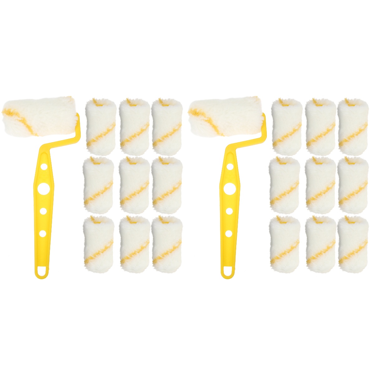 2 Sets Roller Brush Rollers Paint Handle Nap for Frame Tool Painting