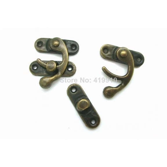 2 Sets - (S) Latch Hook Hinge Small Mini Antique Wood Box Catch Decorative A7