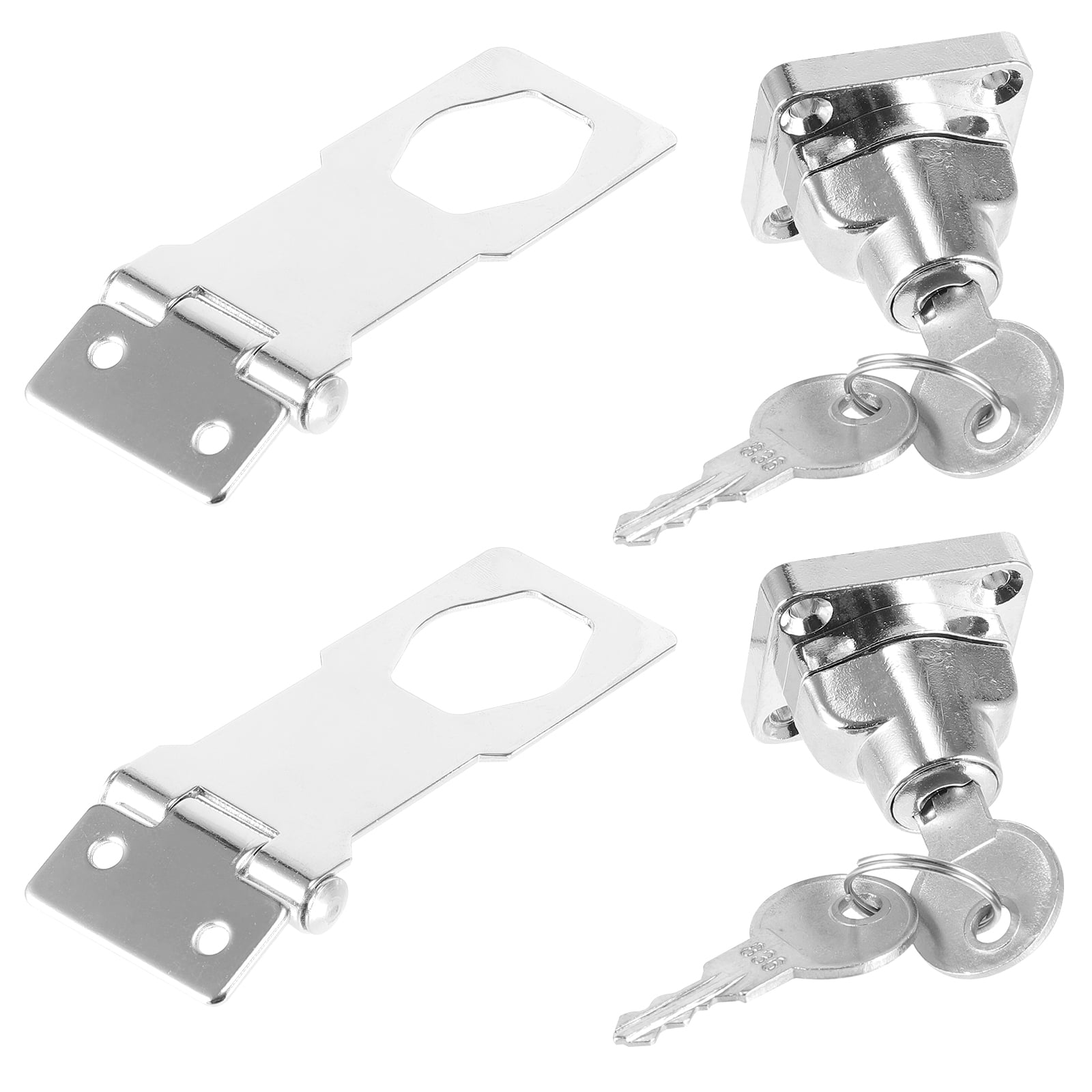 2 Sets Safety Keyed Hasp Lock Stainless Steel Keyed Hasp Lock Latch for ...