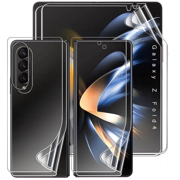 2 Sets Screen Protector for Samsung Galaxy Z Fold 4, (2 Main Screen and 2 Front Screen) Premium Folding TPU Soft Protective Film, Full Coverage for Galaxy Z Fold4,HD Clear Scratch Resistant
