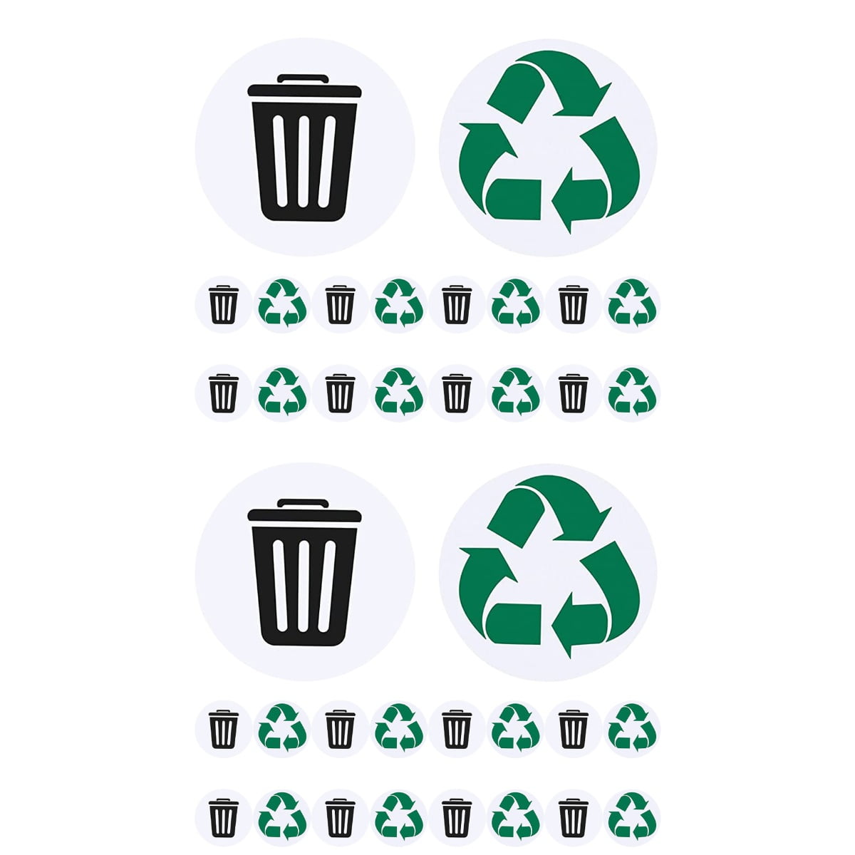 2 Sets Self Adhesive Recycling Stickers Trash Labels Garbage Can Recycle Bin outside Decal