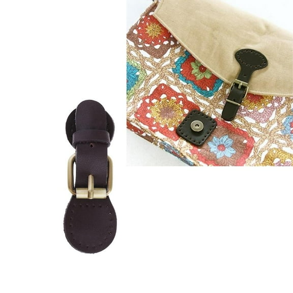 2 Sets Sew on Leather Snap Buckle Replacement Bag Sewing Fastener with Stitching Holes, Easy to use