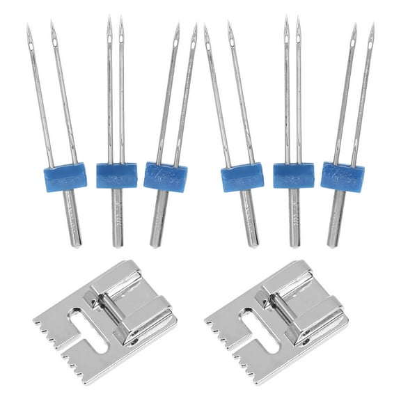2 Sets Twin Needle for Sewing Machine with Pintuck Presser Professional Double Needles