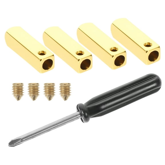 2 Sets Shoelace Quadrilateral Shoelace Tips DIY Shoelace Accessories (Golden)