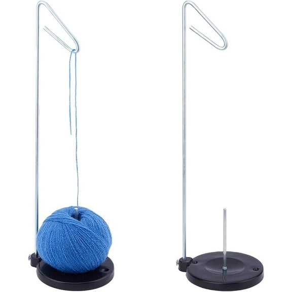 2 Sets Single Cone Spool Stand Alone Cast Iron Thread Stand 41x13.5cm Thread Holder Fits with Plastic Bases for Embroidery and Sewing Machines Platinum