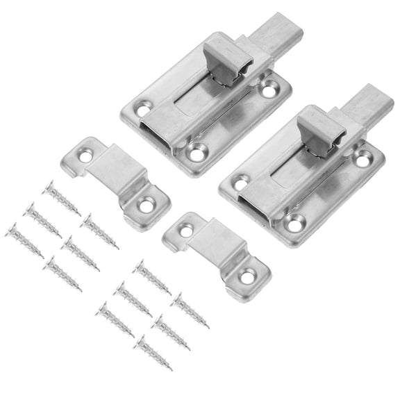 2 Sets Sliding Bolt Door Lock Security Latches Stainless Safety Surface Mounted