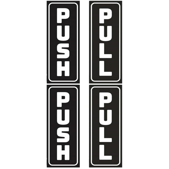 2 Sets Sliding Door Logo Sticker Front Magnetic Labels Nail Stickers Office Black