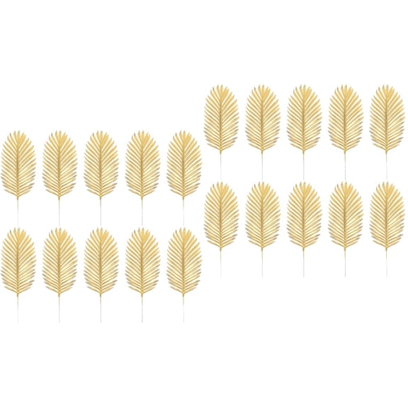 2 Sets Small Fake Leaves Greenery Stems Artificial Flowers Succulent Model Office Decor Golden