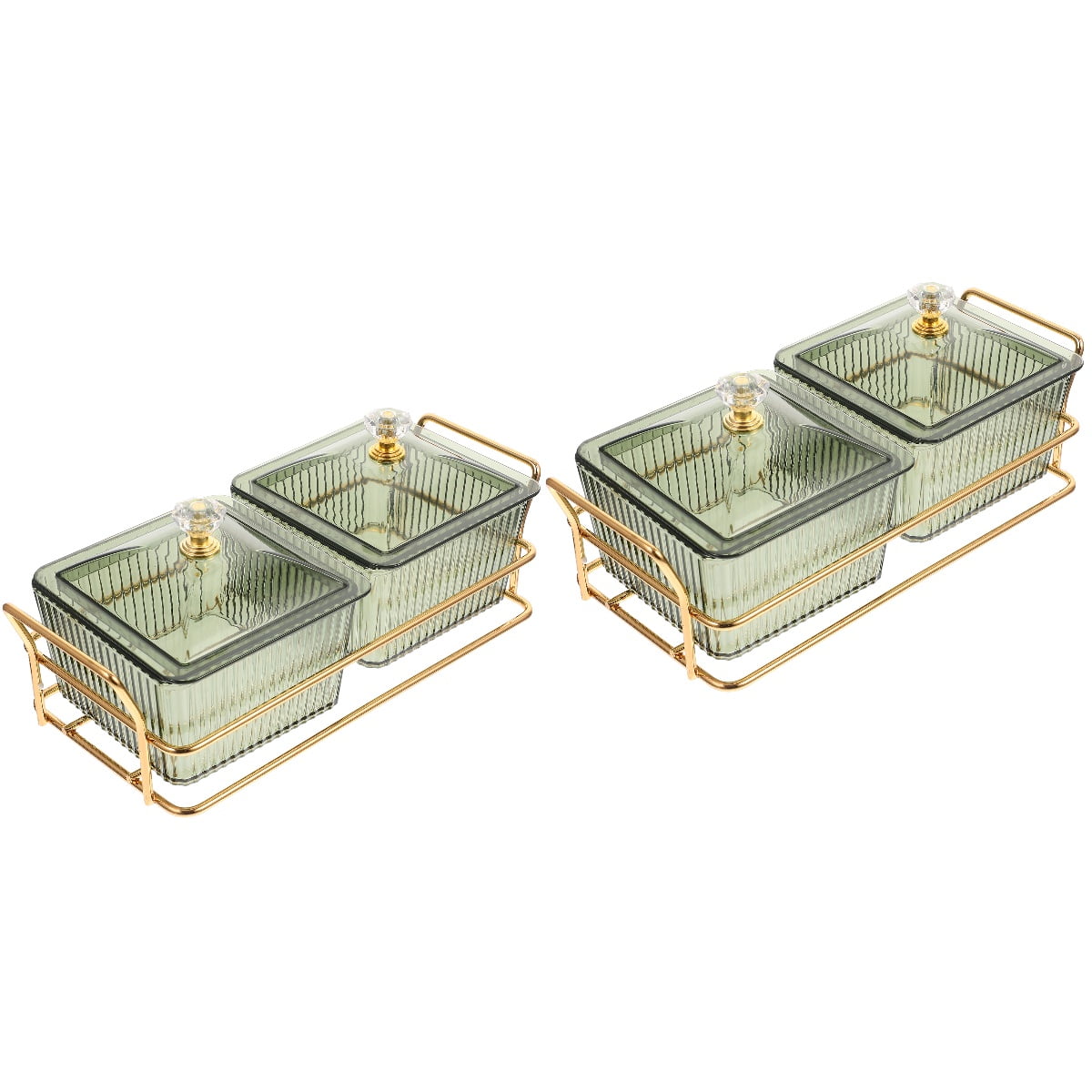 2 Sets Snack Plate Dinner Plates Serveware for Entertaining Glass