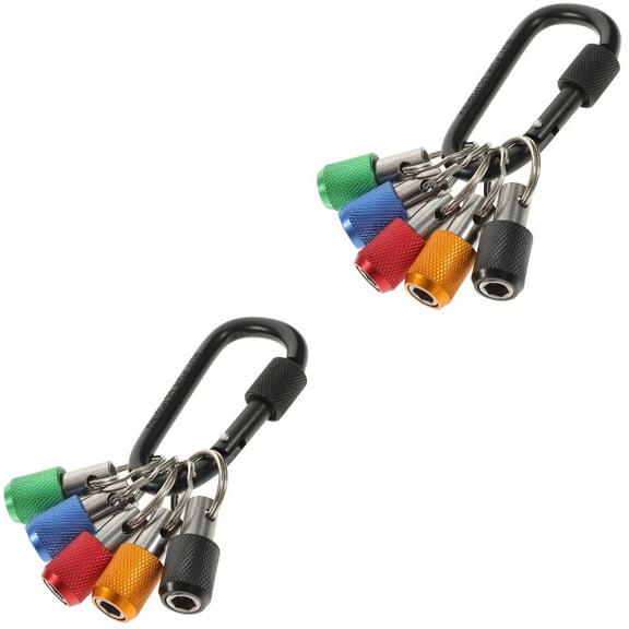 2 Sets Socket Bit Storage Drill Holder Extension Key Fob Keychain Steel Aluminum Alloy