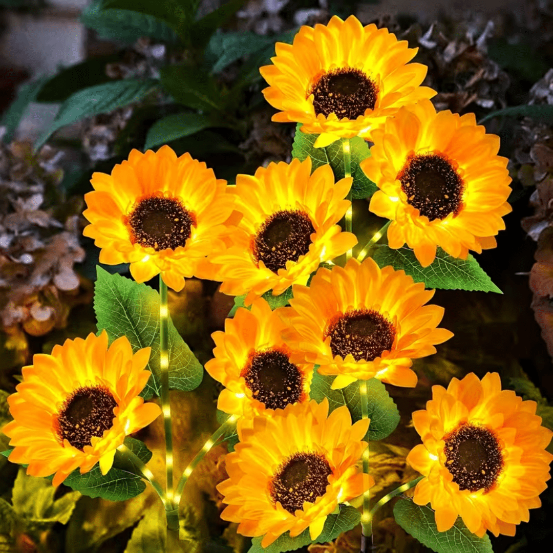 2 Sets Solar Sunflower Lights, Solar Garden Lights, Outdoor Ip44 Waterproof Solar Pole Lights With Realistic Flower Patterns, For Backyard, Flower Beds, Sidewalks, Terraces, Porches
