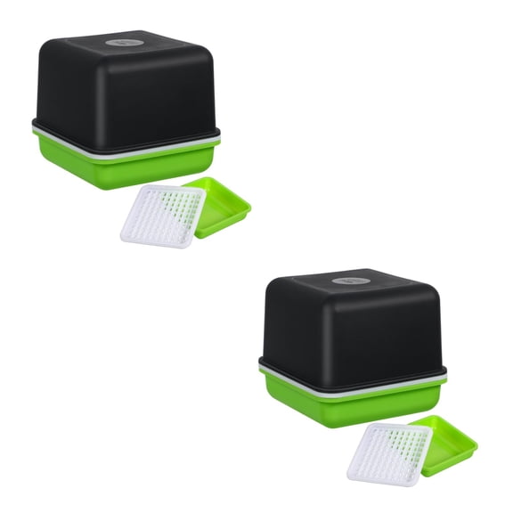 2 Sets Sprout Tray Seedling Planting Box Pot Pots for Plants