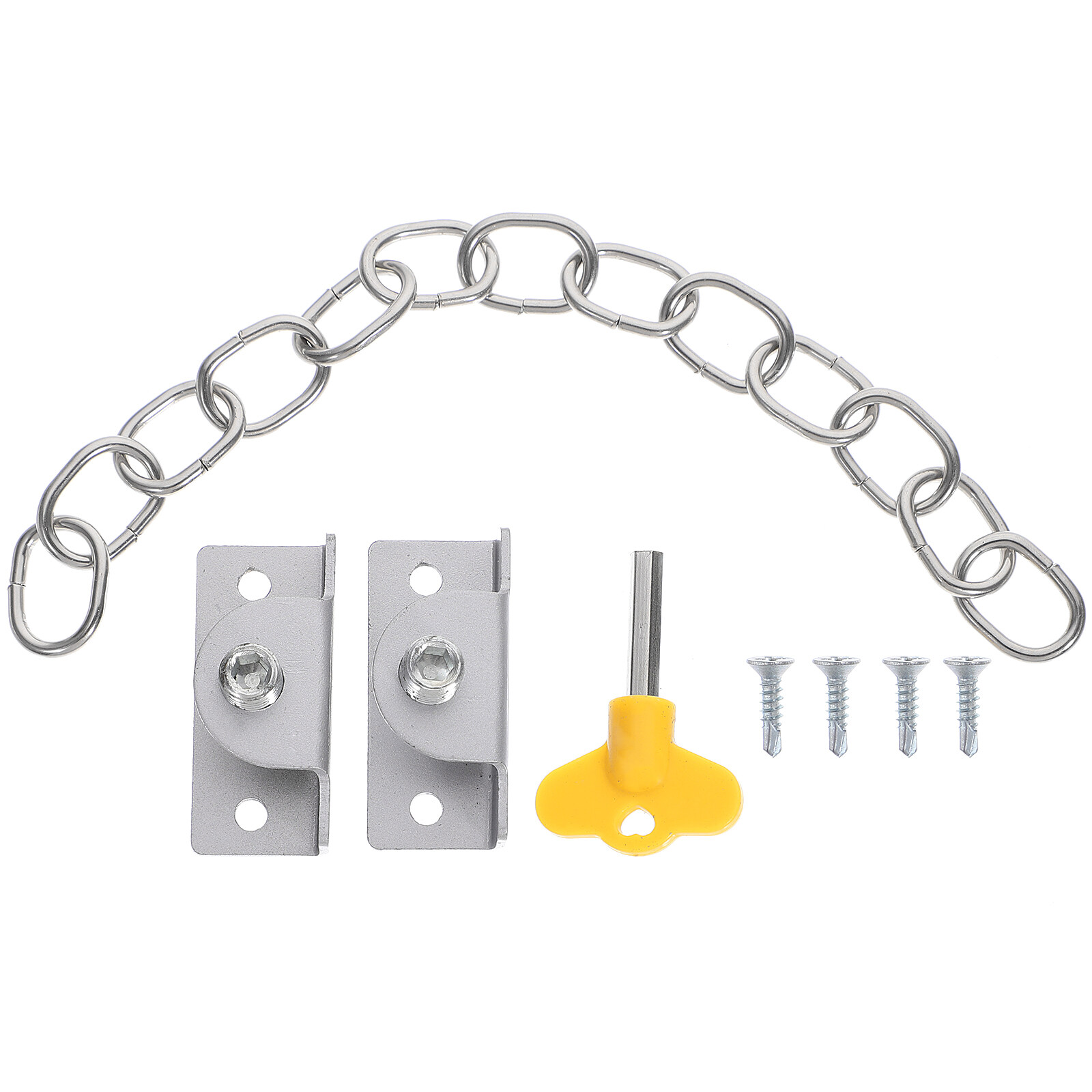 2 Sets Stainless Steel Window Lock Chains for Kids Safety Door Child