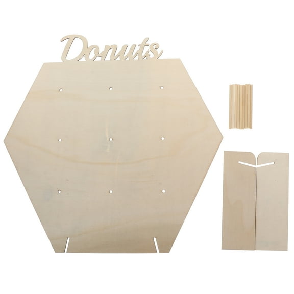 2 Sets Stand Reusable Donut Holder Wooden for Wedding Bakery Display