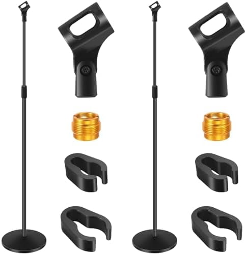 2 Sets Stand Round Base Microphone Stand Detachable Podcast Stand for ...