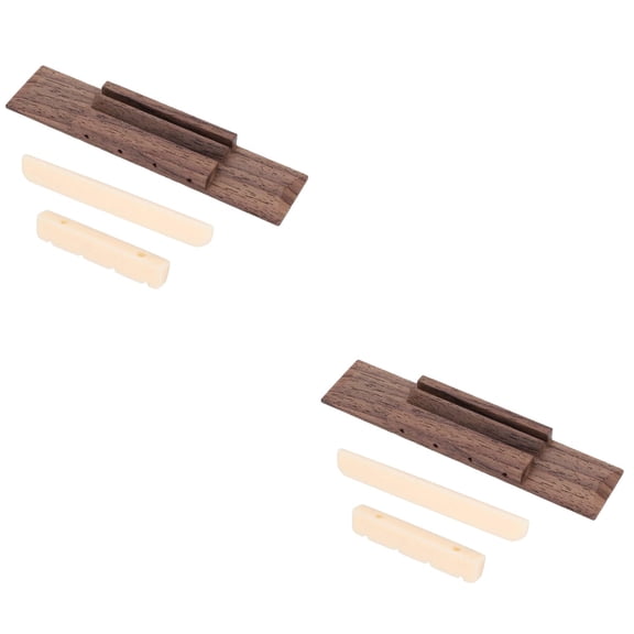 ROMANSENTIAL Ukulele Parts Replacement Wooden Bridge Nut for Guitar ng Fixing