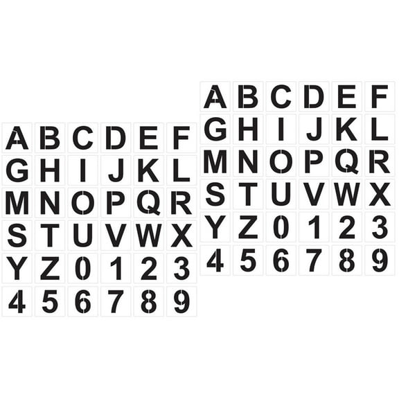 2 Sets Stencils Alphanumeric Template PET Material Stencil Child 10X10CM Beige