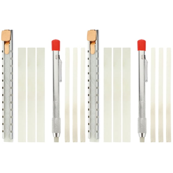 2 Sets Stone Pen Scribing Tool Marking Oil Paint Soapstone White Stainless Steel Talc