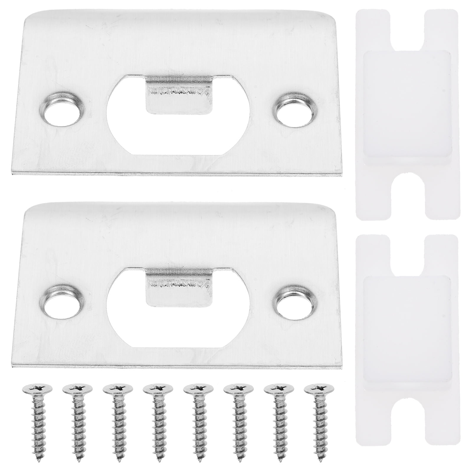 2 Sets Strike Plates for Interior Doors Stainless Steel Repair Kit