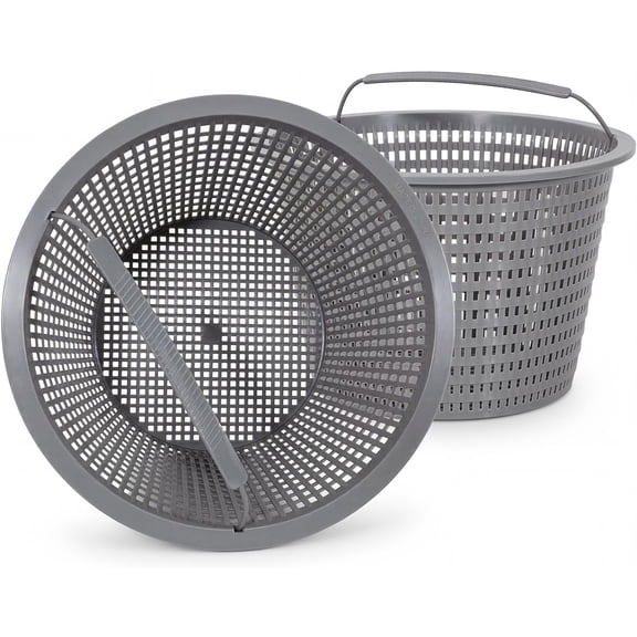 2 Sets Swimming Pool Filter Basket - Replacement Skimmer Basket for In-Ground Pools - Captures Leaves, Needles and Debris - Most Pump & Water Circulation Systems