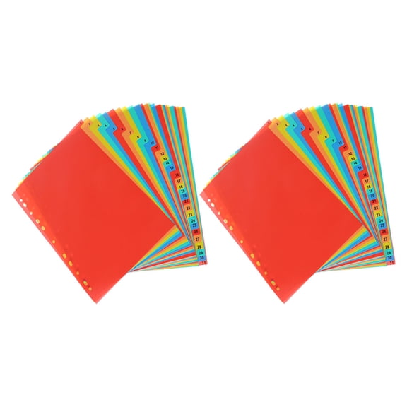 2 Sets Table of Contents Divider Tabs Plastic Document Organizer Red