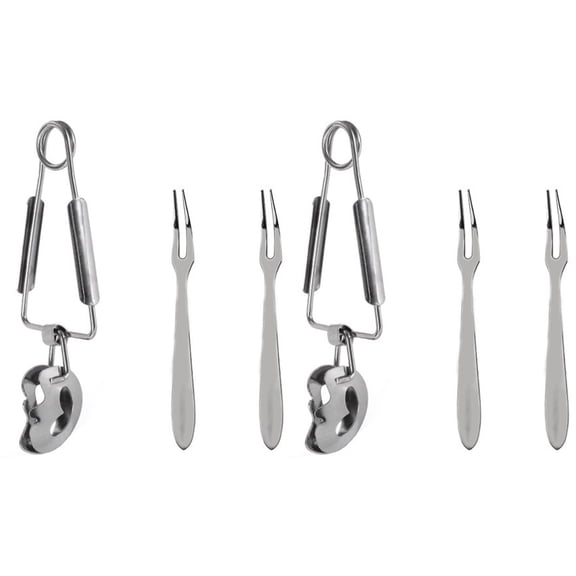 FUEENIRVA Stainless Steel Escargot Dining Set with Tongs, 2-Piece Shell Holder Set for Home and Kitchen Use