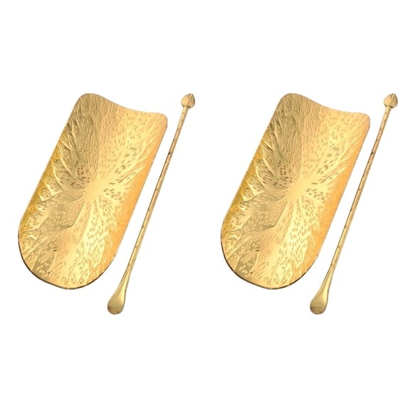 NICERIO Golden Alloy Tea and Coffee Scoops Set for Storage Use 2Sets