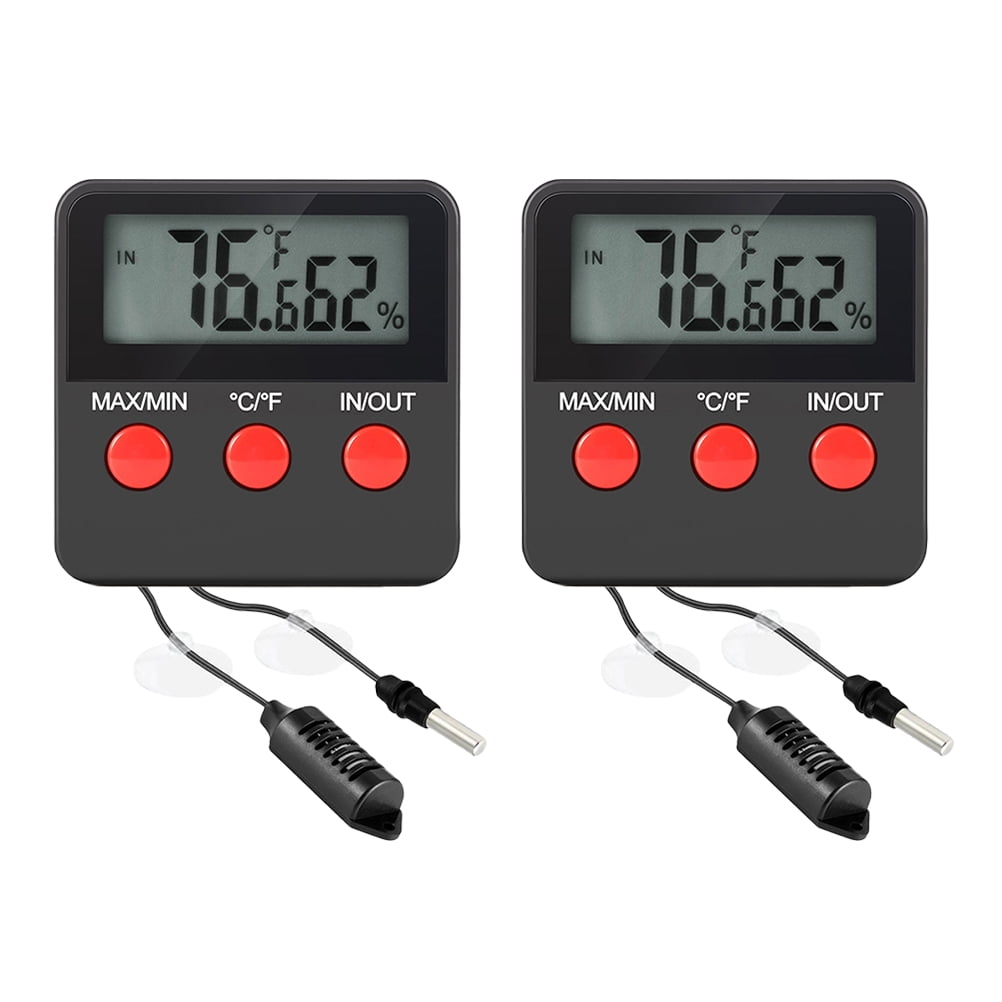 2 Sets Temp Gauge Thermometer Pet Eggs Reptiles Turtle Accessories