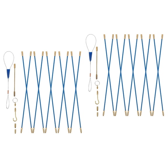 CIMAXIC Flexible Fish Tape Pull Push Kit, Premium Insulation, Blue, 2Sets