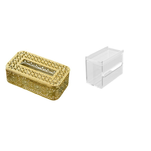 2 Sets Tissue Case Toilet Paper Holder Dispenser Acrylic Construction Home Restaurant Space Saving